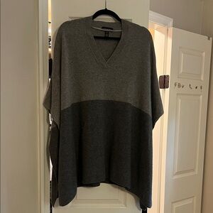 Halogen Two-Tone Gray Poncho